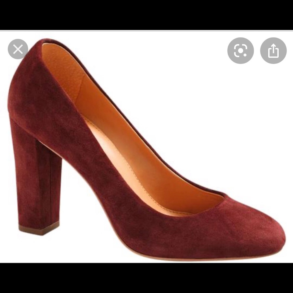 J. Crew Olive Suede Pumps Size 6-Color: Cabernet